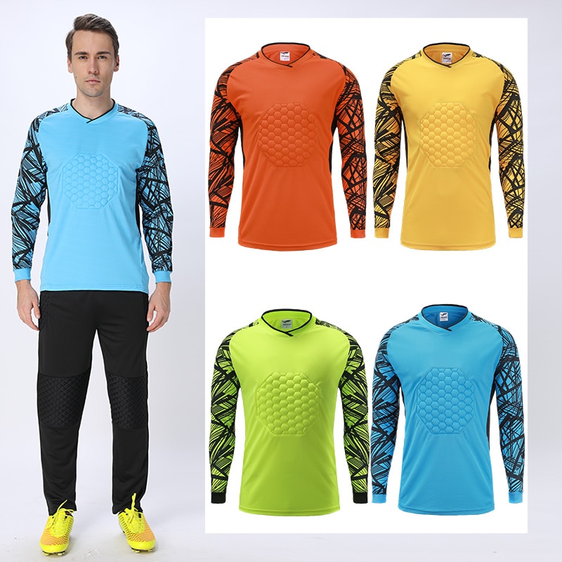 Autunno Inverno degli uomini di guanti Da Portiere di Calcio Uniforme SuitLong Uniformi di Formazione di Calcio a maniche corte Vestiti di Sport