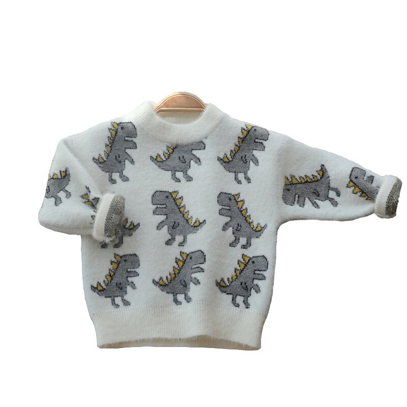 Baby gutt klær barn gutt genser høst vinter strikket varme klær barneklær dinosaur baby klær genser