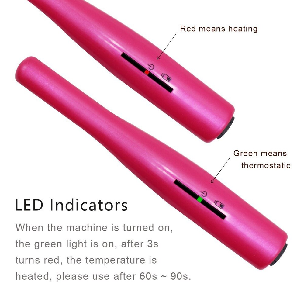 Madami batería recargable portátil de iones de litio 2200mAh Mini plancha de pelo inalámbrica plancha de cerámica plancha rizadora de pelo
