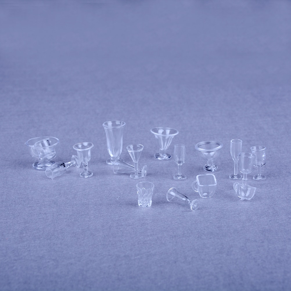 Commercio tutto'ingrosso mini Cibo Bambola Accessori Forma Giocattolo mini Casa Delle Bambole in Miniatura bere Ghiaccio crema tazze impostato Modello Giochi di imitazione 17 pz/impostato