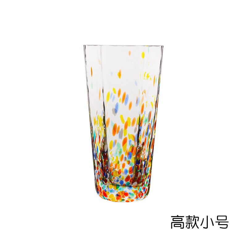 Hammer Hexagonal Cup Ins Fresh Couple Glass Water Cup Household Drink Juice Cups Coffee Mug Whiskey Glass Speckle Teacup: 280ML