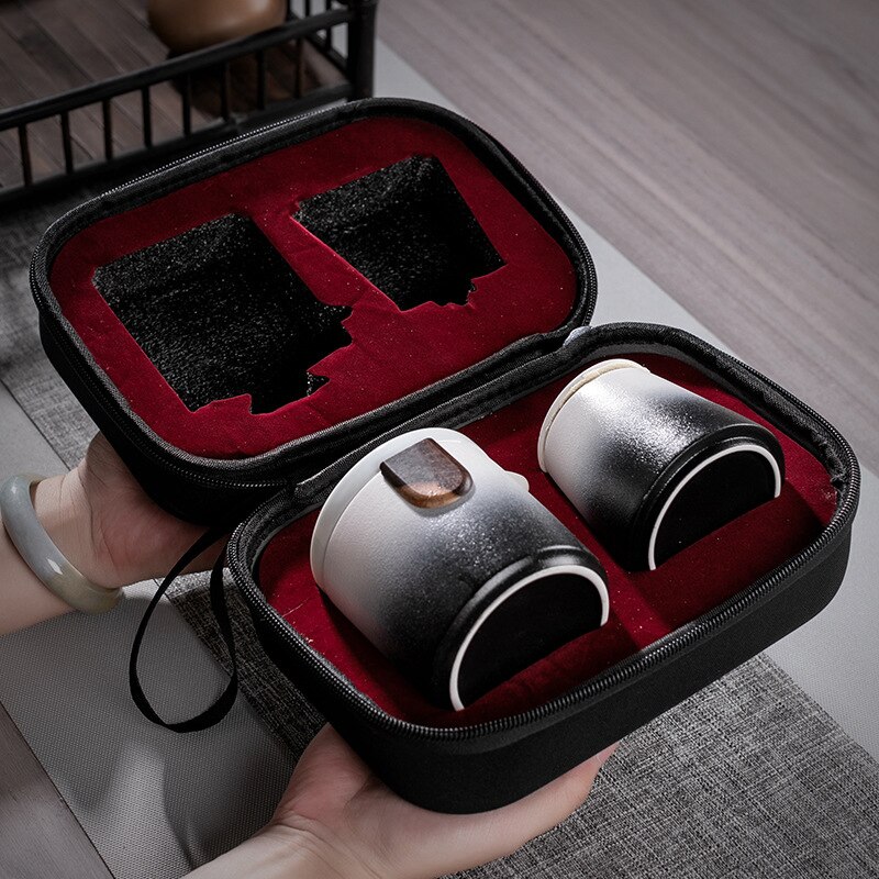 Chinese Kung Fu Travel Tea Set Ceramic Portable Teapot Porcelain Teaset Gaiwan Tea Cups of Tea Ceremony Teaware With Travel Bag