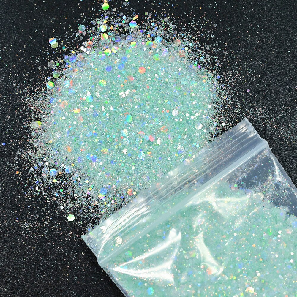 50 gram negle diamant glitter pailletter ,21 farve hvid symfoni serie/hexagon/holografisk/ neglekunst lak manicure dekoration #fd15