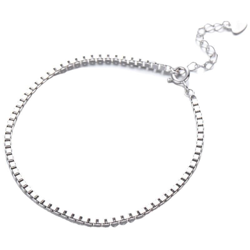 SODROV 925 Sterling Silver Bracelet Box Chain Bracelet Women Bracelet Sterling Silver 925 Mens Bracelet Jewelry