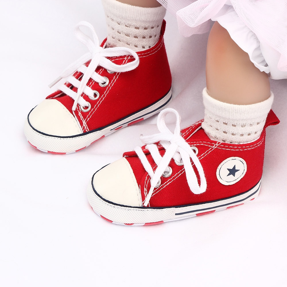 Canvas Klassieke Sport Sneakers Pasgeboren Baby Jongens Meisjes Eerste Wandelaars Schoenen Baby Peuter Zachte Zool Anti-Slip Baby schoenen