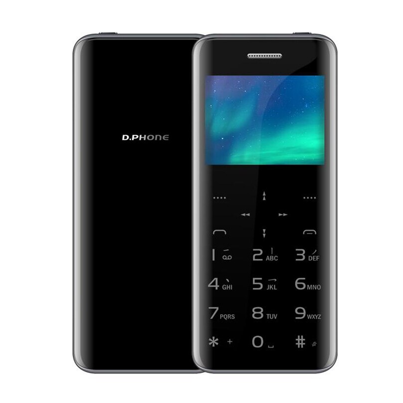 F2 Super Mini Plus Mobiele Telefoon 2.31 "Ultradunne Creditcard Metalen Body Bluetooth Mp3 Dual Sim Touch Knop Glas mobiel: DPhone F2 With 16GB / Black
