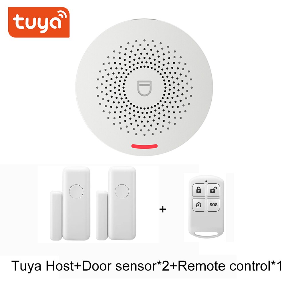 Tuya Smart Wifi Alarmsysteem Kits Draadloze Beveiliging Inbraak Met Motion Detector Deur Sensor Rook Smart Leven App Smart Home diy: F