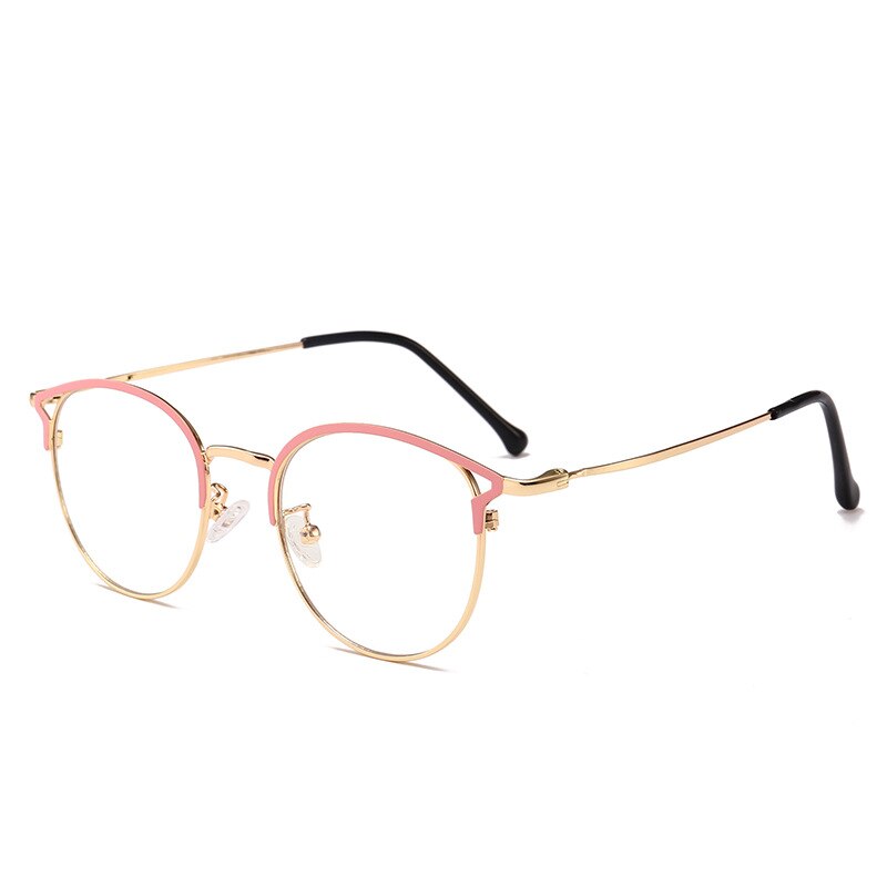 Gafas de ordenador con bloqueo de luz azul para mujer, anteojos femeninos con marco de cristal liso, antirayos, Ojo de gato: Rosa