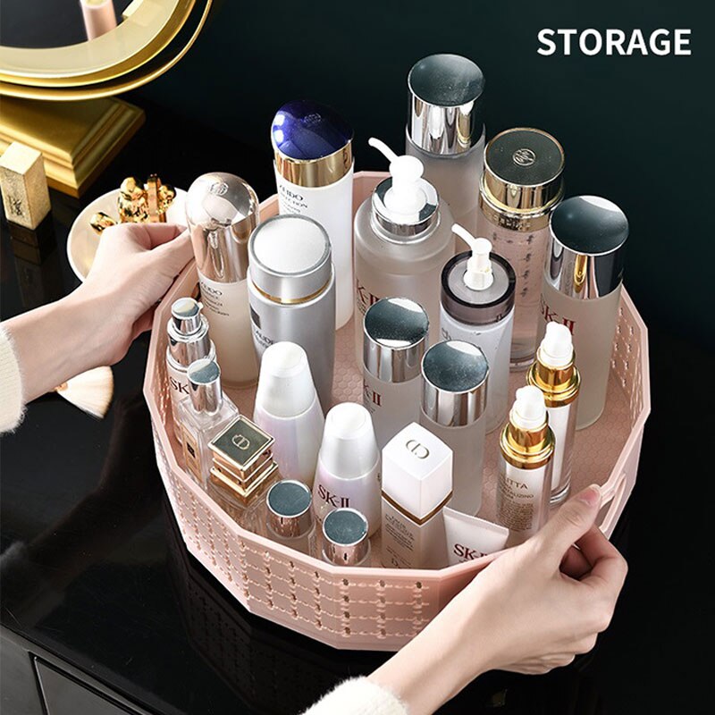 Plateau rotatif en plastique pour pots d'assaisonnement, étagère de rangement de cuisine créative, conteneur de tri de cosmétiques