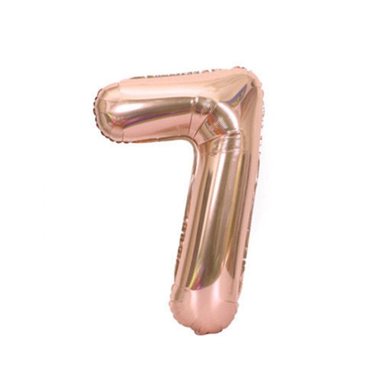 Ballon numérique noël mariage saint valentin Rose or aluminium Film fond mur pour la décoration de fête d'anniversaire: Number 7
