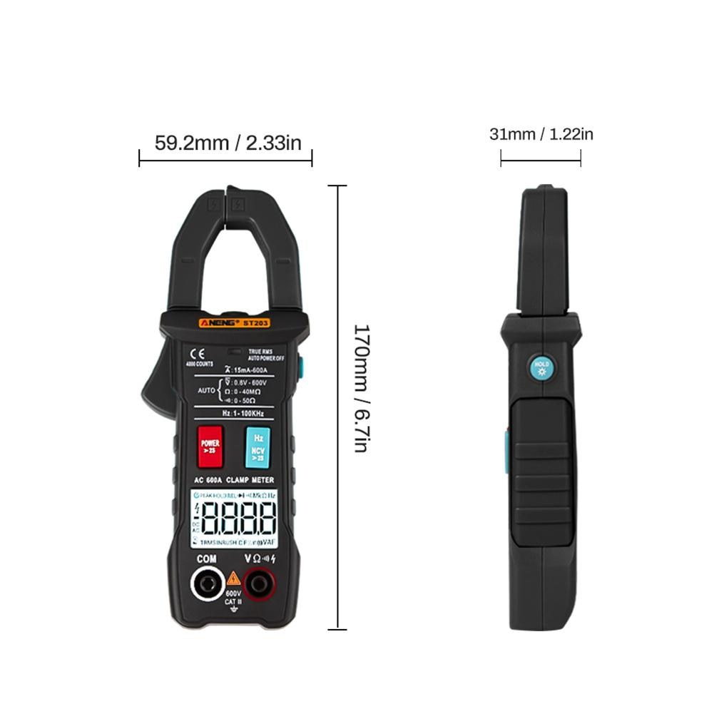 ANENG ST203 Auto Digital Klemme Meter Multimeter 4000 zählt True RMS Mini Ampere DC/AC Klemme Meter Voltmeter 400v Automatische Palette
