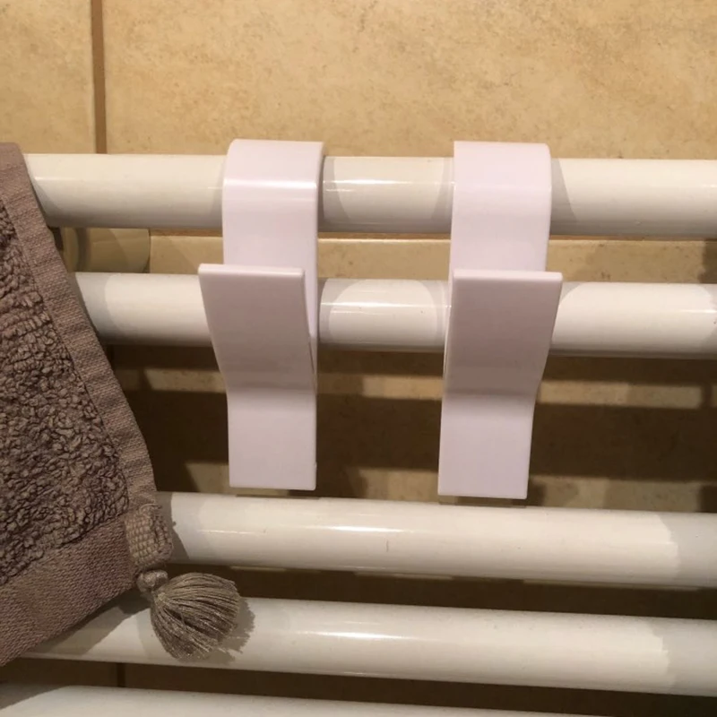 6 stücke Aufhänger Für Beheizte Handtuch Heizkörper Schiene Bad Haken Halter Kleiderbügel Percha Plegable Schal Aufhänger weiß