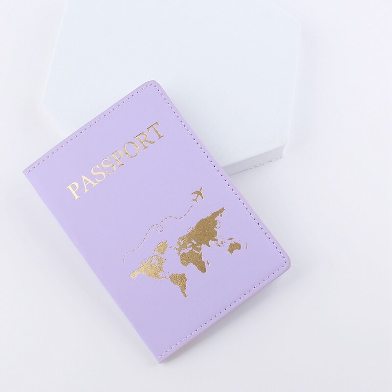 Mode Vrouwen Mannen Paspoort Cover Pu Lederen Travel Id Credit Card Paspoorthouder Packet Portemonnee Portemonnee Tassen Pouch Beschermhoes: light purple