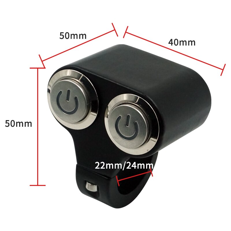 22mm 25mm Motorcycle Handlebar Switches ATV Scooter Headlight Hazard Brake Fog Light Switch ON-OFF Dual Control Switch Button