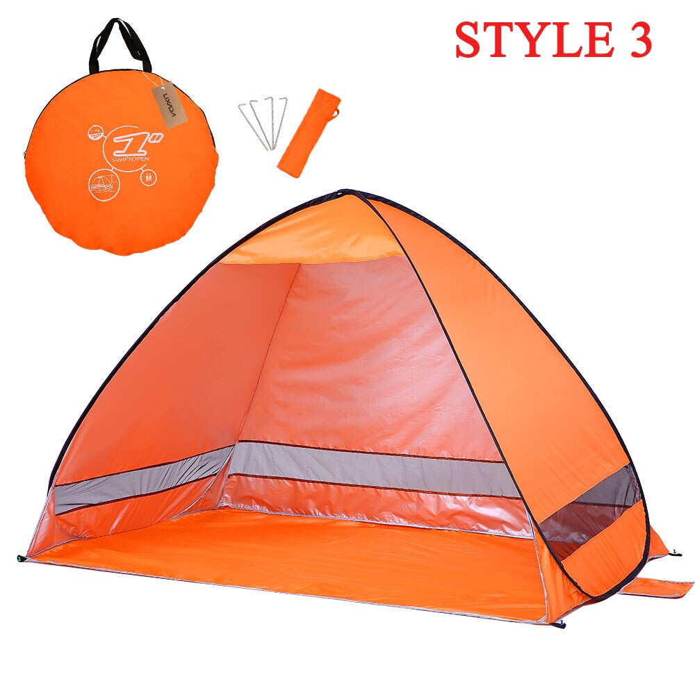 Lixada Automatico Tenda Protezione UV Outdoor Tenda Da Campeggio Istantanea Pop Up Tenda Della Spiaggia Leggero Ripari Per Il Sole Tende Cabana Tenda: style 3 orange