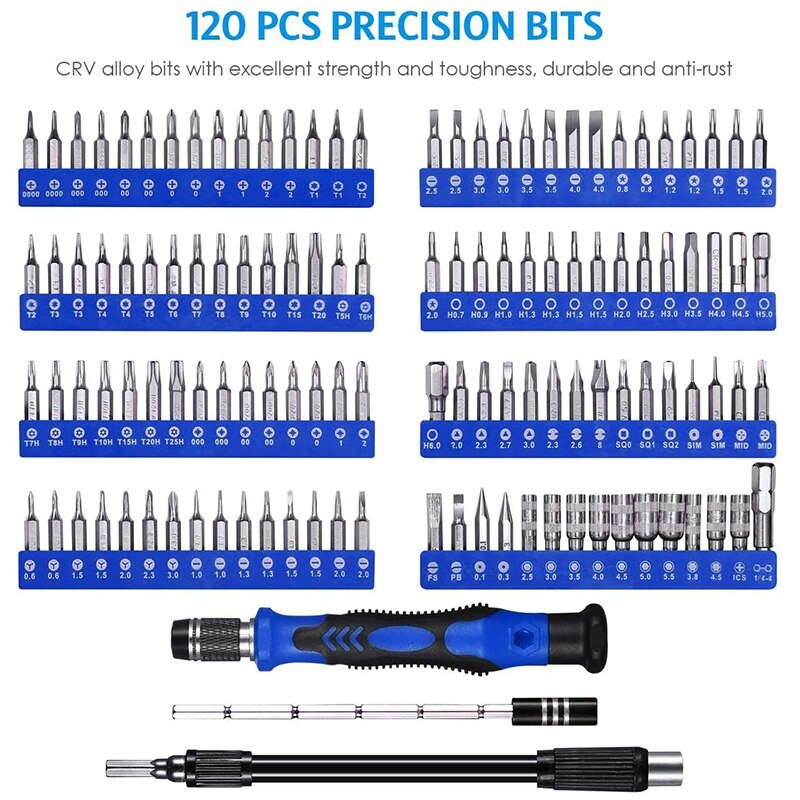 Schroevendraaier Set, 142 In 1 Met 120-Bit Mini Netic Schroevendraaier Kit Repair Tool Kit