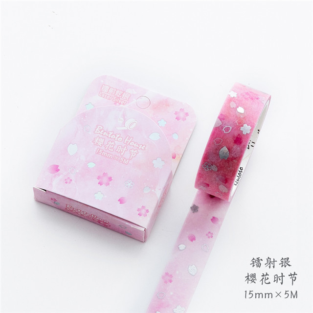 Verschiedene Blumenfolien-Washi-Band zum Selbermachen, dekoratives Maskierung-Klebeband für Scrapbooking und Telefondekoration: Burgunderrot