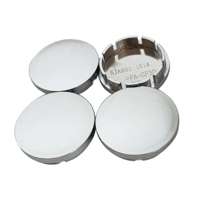 4 st/set 56mm bilhjulets centrumkåpor universal abs fordonsdäck däckfälgskydd dekorationer: Silver-