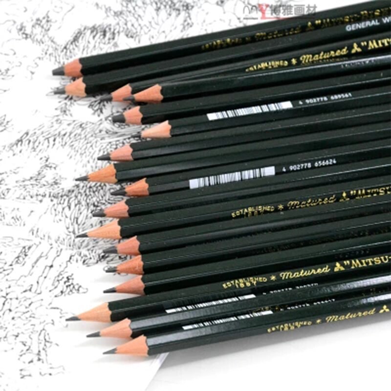 2 pièces UNI MITSUBISHI crayon 9800 Test carte dessin crayons Art croquis crayon