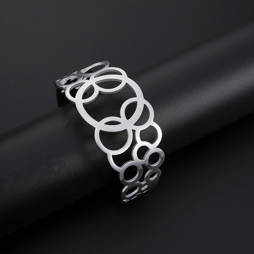 Skyrim 2022 New Hollow Circle Bangles acciaio inossidabile donna ragazze Boho bracciale bracciali regolabili regalo gioielli moda