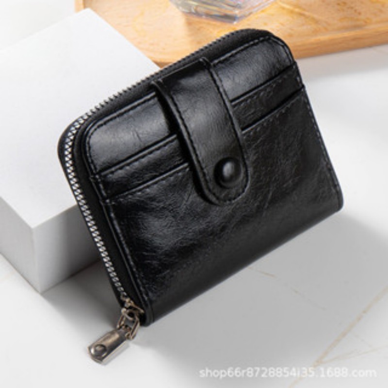 Neue europäische und amerikanische im Retro-Stil, einfache und schöne modische Kartenhalter-Geldbörse, Unisex und beliebt: Black