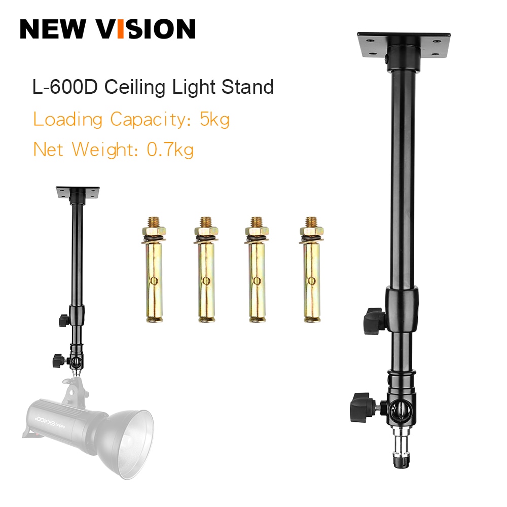 Photo Studio Two Section Adjustable Ceiling Wall Overhead Light Stand