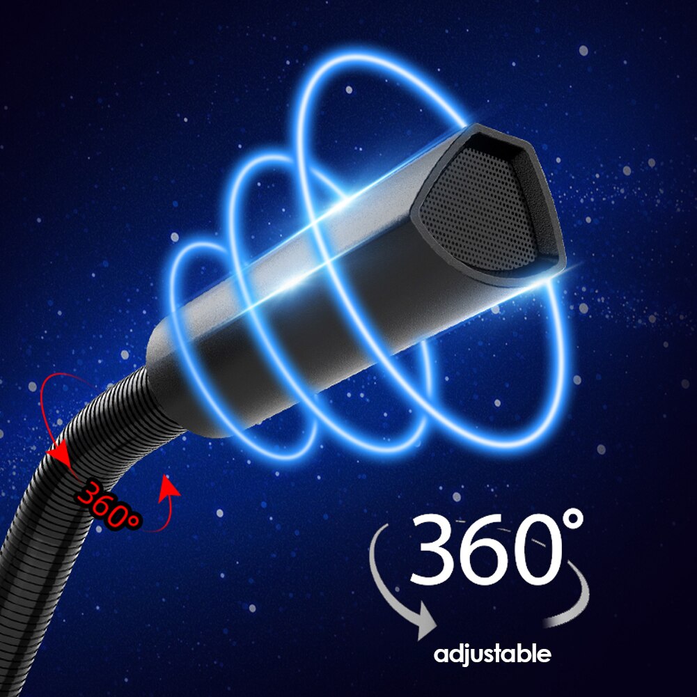 USB Sound Card RGB Microphone Computer Gaming Mic With Speaker Headset Jack Free Drive Noise Reduction 360° Rotate HD Receiver