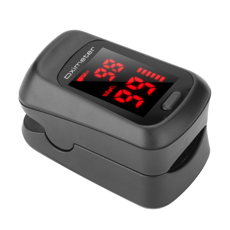 Oxymètre de pouls doigt moniteur de Saturation en oxygène fréquence cardiaque oxygène sanguin O2 mètre Y1AD: Black
