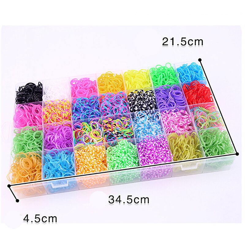 11000PCS Rubber Loom Bands Set DIY Weaving Box Elastic for Weaving Bracelets Braid Set Gummies to Make Bracelet Kit Kids Toy