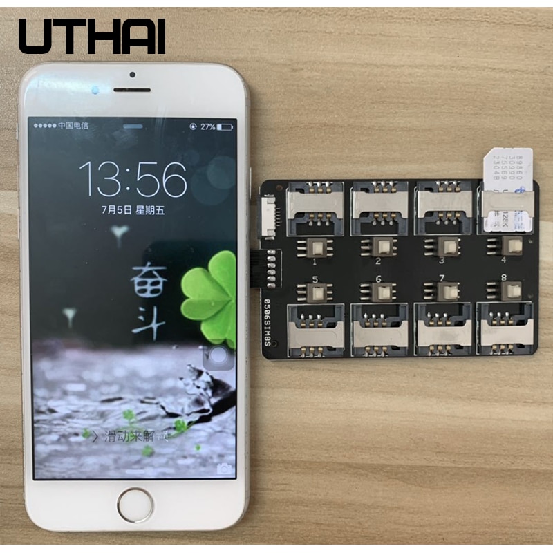 UTHAI T13 12-Card Slot SIM Card Adapter Multi SIM Card Reader For iPhone Android Mini SIM Nano Sim Card Free Restart Switcher