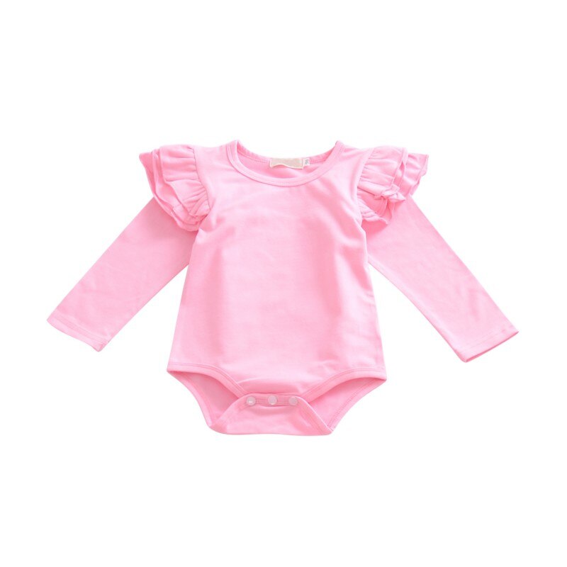 Baby Meisje Kleding Solid Tops Leuke Bloemen Vorm Lange Mouw T-shirt Meisjes Top Herfst/Lente Aankomst: Roze / 6m