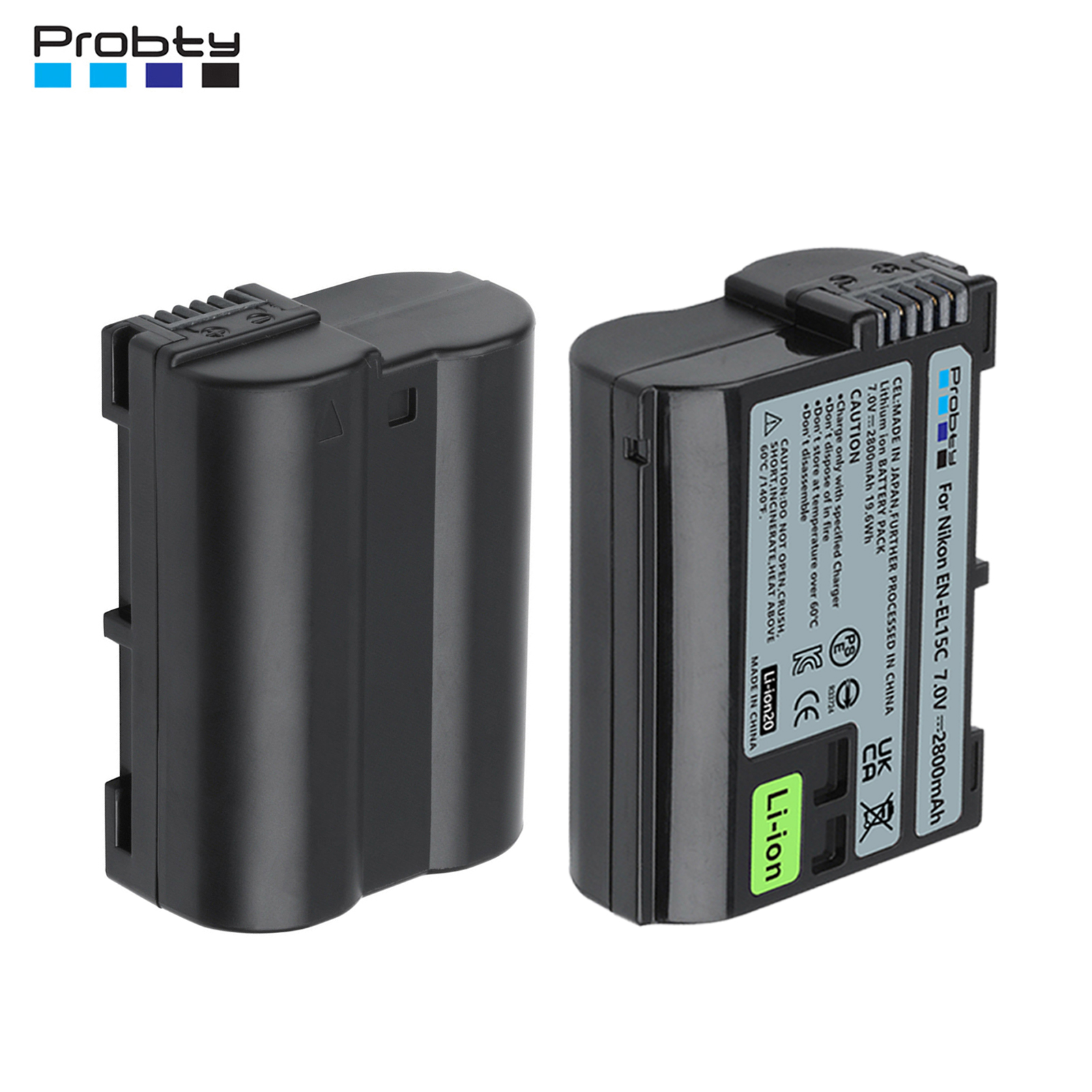 2500mAh EN-EL15C EN-EL15 Batterie pour Nikon Z5, Z6, Z6 II, Z7, Z7II D7000 D7100 D7200, D850 D750 D7500 D810 D500 D800