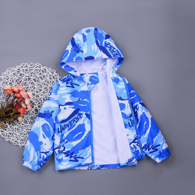 Ins Boys 'Jassen Lente, autumnbaby Jongens 2-7 Jaar Oud Graffiti Winddicht En Ademend Jas 3 Kleuren Peuter Jas
