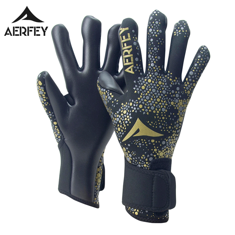Guantes de portero de fútbol AERFEY, látex grueso sin protector de dedos, antideslizantes y resistentes al desgaste