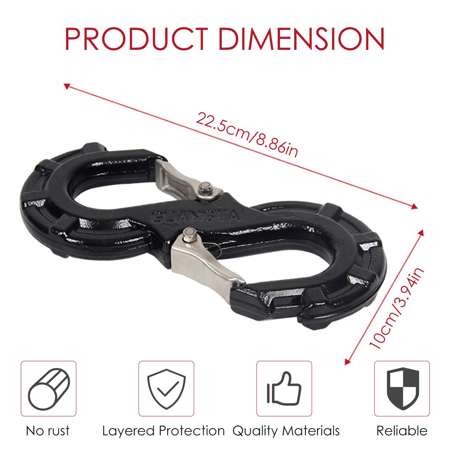 Car Off-road Rescue Shackle S-shaped Hook, Spring Buckle , Manganese Steel Material, Durable Tool Accessories For Car SUV