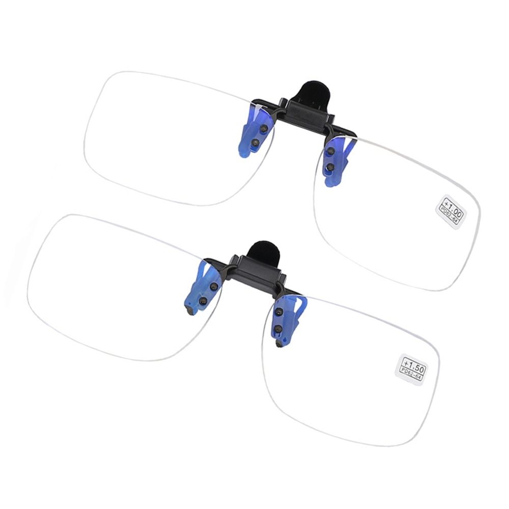Ultralichte Clip Verziend Bril Randloos met Clip Leesbril Optische Lenzen Flip Up Down Vergrootglazen Voor Lezen