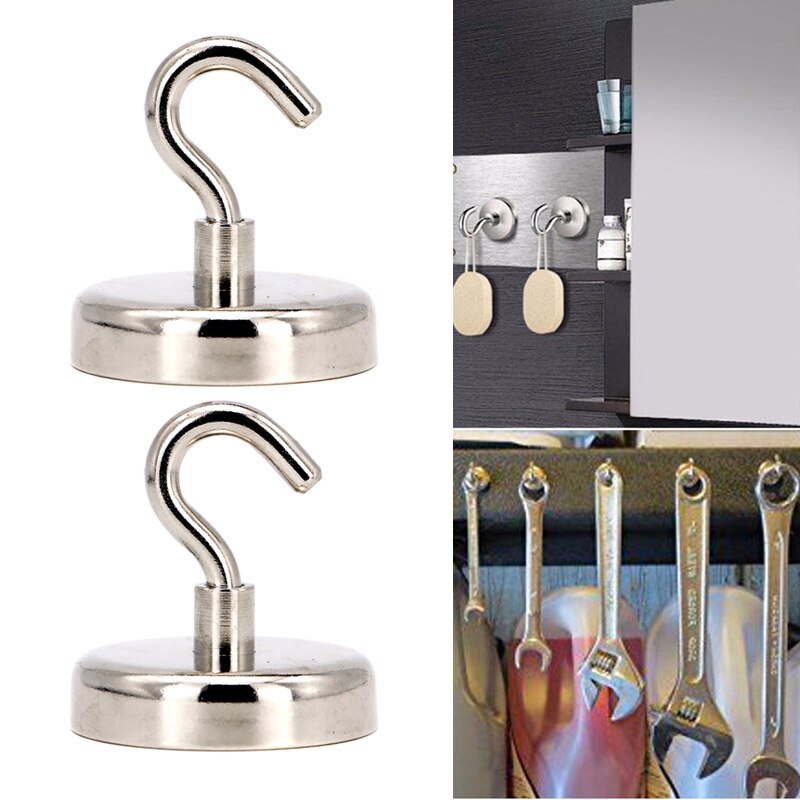 4pcs Multifunctional Magnetic Hooks Powerful Heavy Duty Neodymium Magnet Refrigerator Surfaces Not Scratch FP8 AU07