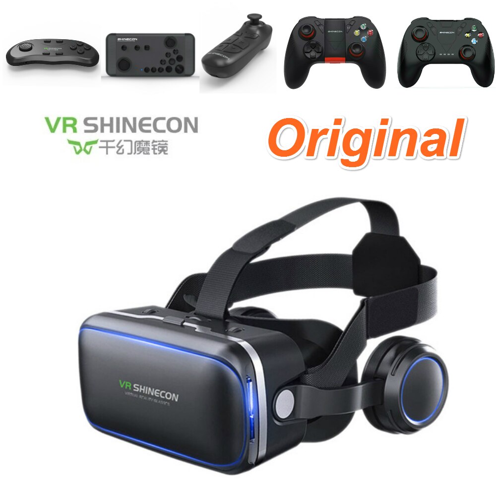 Casque Stereo Shinecon VR Kasten Virtuelle Realität Gläser 3D VR Brille Headset Helm Für Smartphone Clever Telefon Karton Google