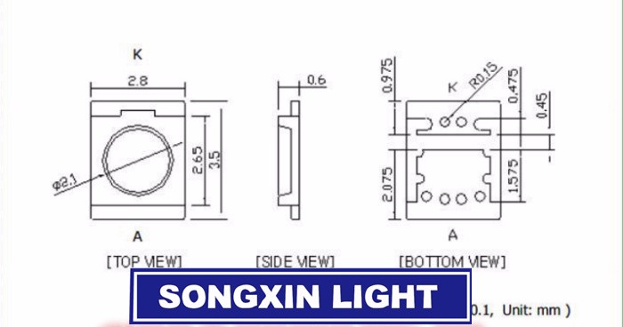 1000pcs SEOUL High Power LED LED Backlight 1210 3528 2835 1W 100LM Cool white SBWVT120E LCD Backlight for TV TV Application