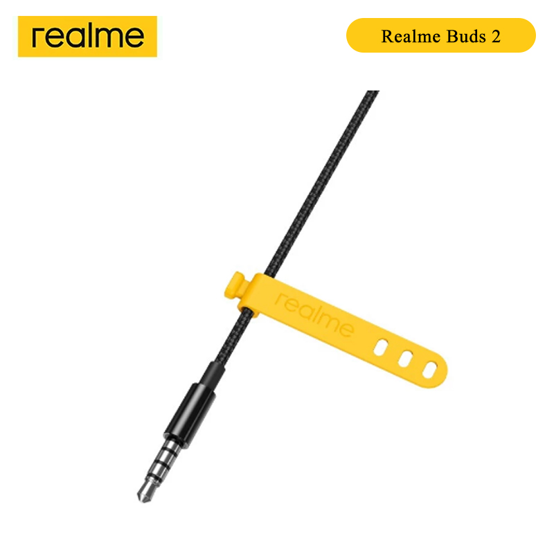 Realme buds 2 original – 3.5mm kabelgebundene stereo-kopfhörer mit bassmusik, sportkopfhörer, laufkopfhörer, freisprechfunktion mit mikrofon