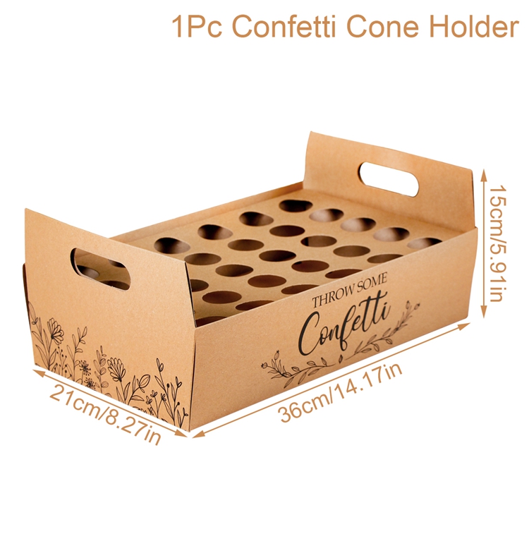 Wedding Confetti Cones Holder For Wedding Decoration Kraft Cone Stand Box Tray Wedding Mariage Deco Natural Wedding Paper Cones: Chocolate