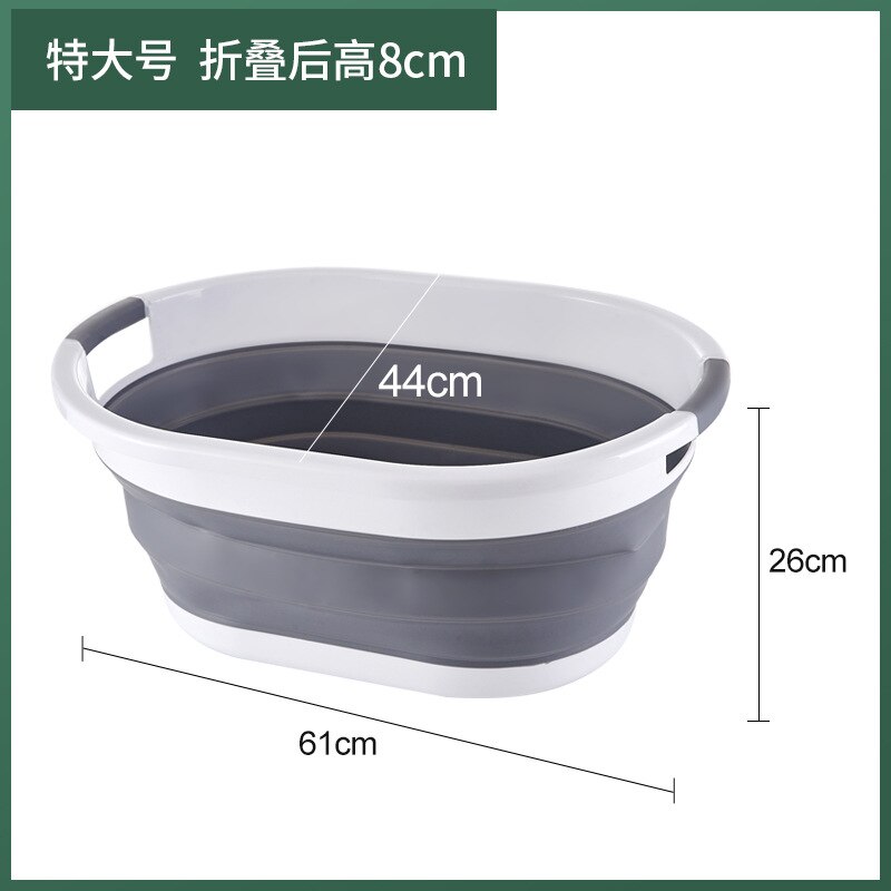 Foldable Basin Laundry Basin with Extra-large Washboard Integrated Household Large Size Deepening and Thickening Washbasin: grey extra large 3
