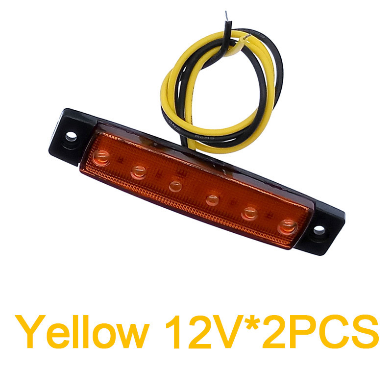 Luz LED para coches, camiones, remolques, luces de liquidación para remolque, barco, luz indicadora, luces para camiones, 2 piezas, 12V, 24V: Transparente