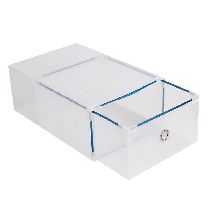 Opvouwbare plastic schoenenlade rechthoekige organizer schoenendoos doorzichtige stapelbare thuisruimtebesparende opbergcontainer: W