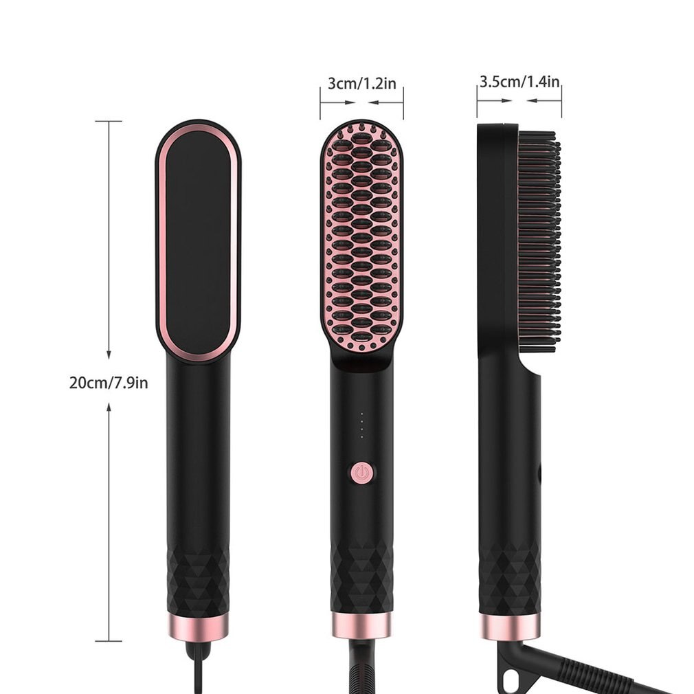 LCD Hair Straightener Comb Men's and Women's Hair Straightener Beard Comb Ceramic Curling Straightener Hair Style Comb