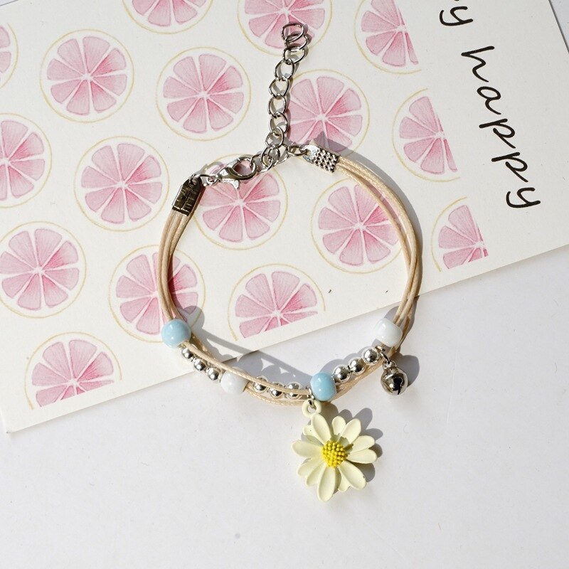 FIMAODZ Süße Blume Gänseblümchen Armbinde Perlen Getrocknete Blumen Löwenzahn Blüte Bunte Charme Armbänder für Frauen Mädchen: 9