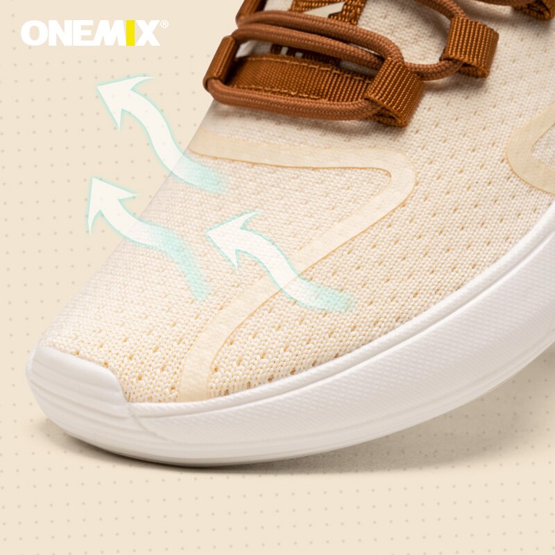 Onemix Men's Running Shoes Comfortable Lightweight Sneakers Mesh Damping Sports Outdoor Tennis Shoes Anti-skid Jogging Shoes