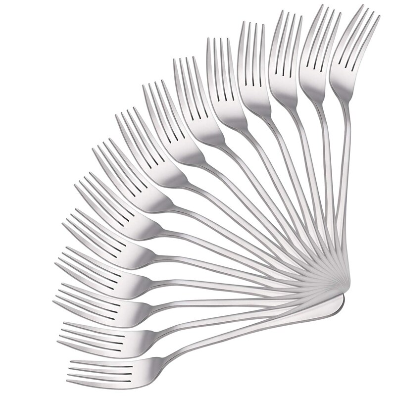 15 stuks diner vorken, roestvrijstalen vorken, bestekset, keukenzilver, diner vorkenset ,8 inch
