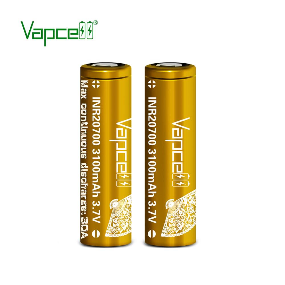 Vapcell 20700 3100 mah 30a li-jonbatteri 3.7v uppladdningsbar litiumcell för ficklampor med elverktyg