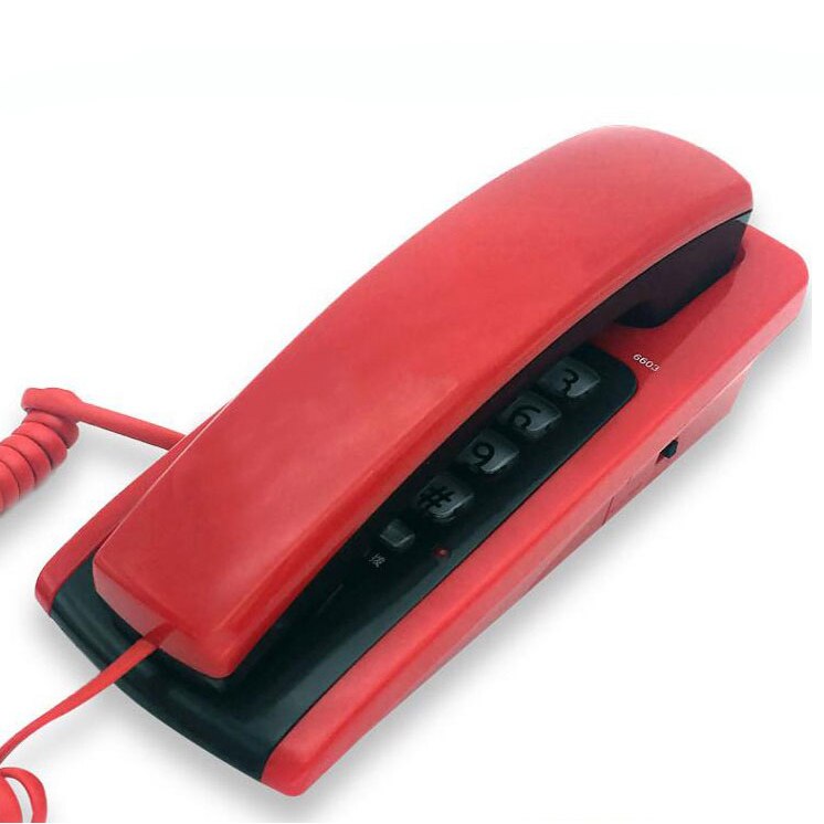 Klassische mini festnetz telefon fest Telefon Wand Montiert Fixe Telefonos De Casa huis telefoon telefonos de casa home office: Rot